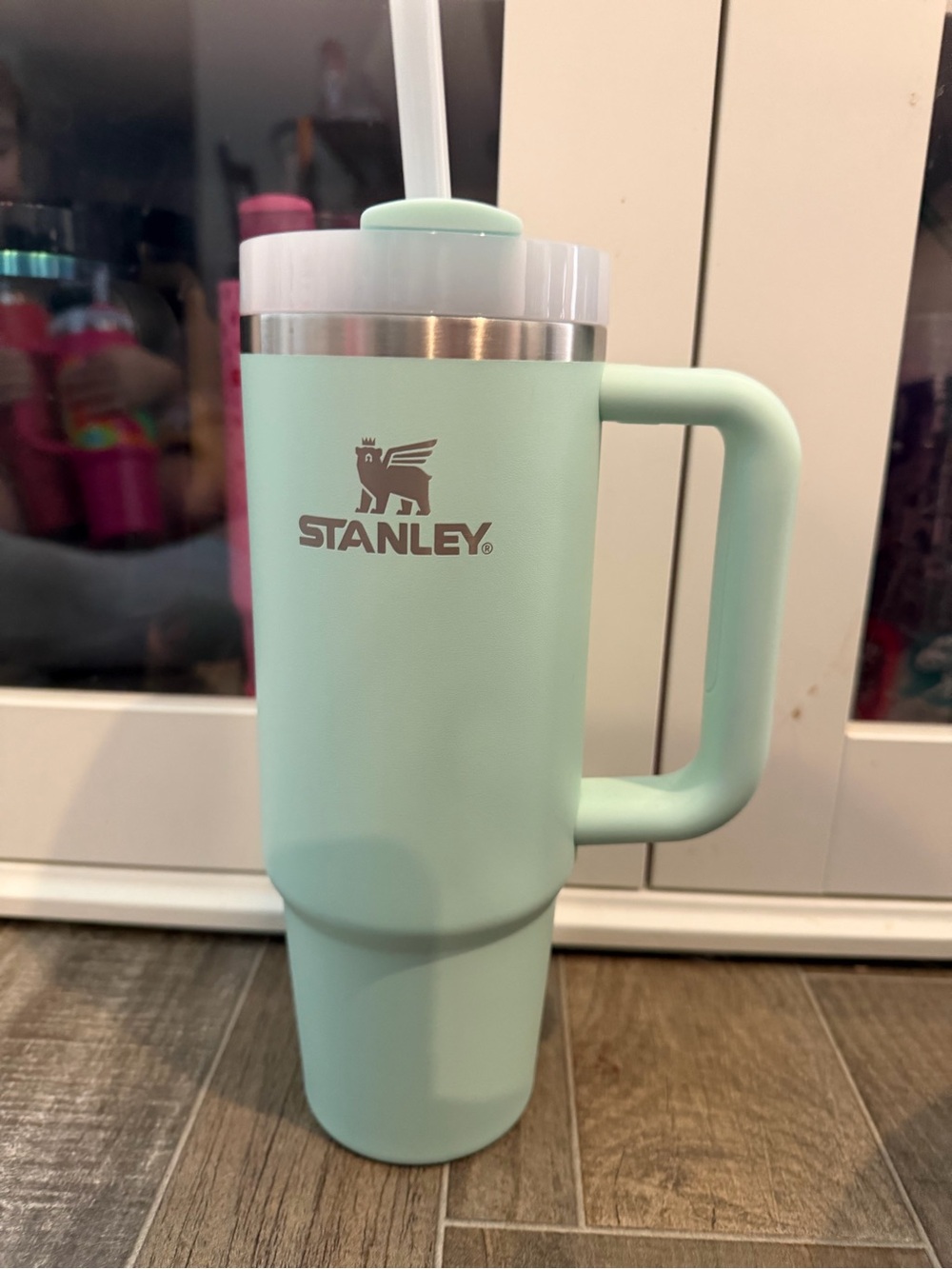 Stanley Mint Green Insulated Tumbler with Handle and Straw